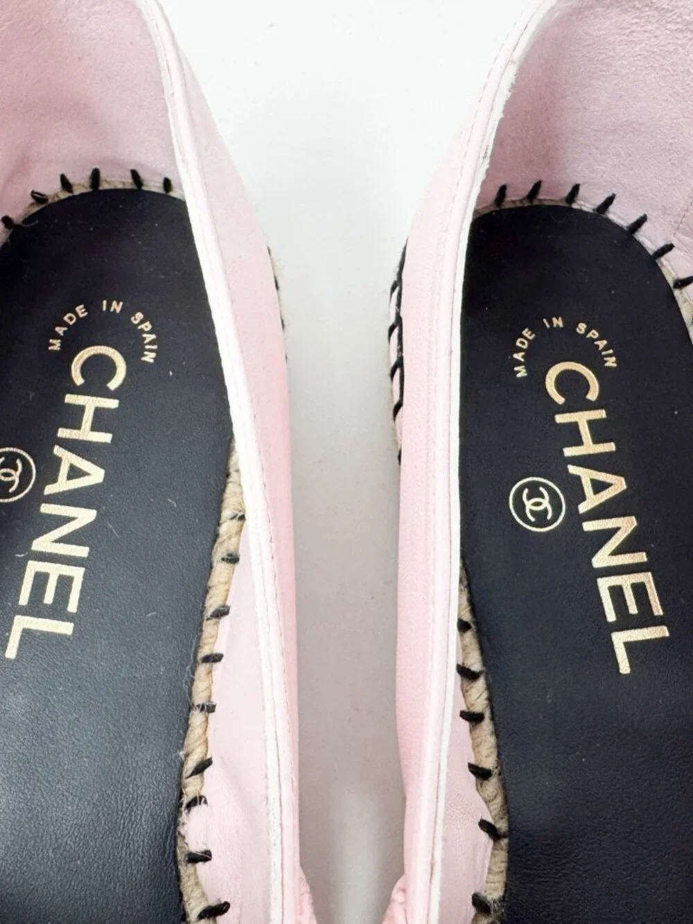 Chanel Pink Leather Espadrilles